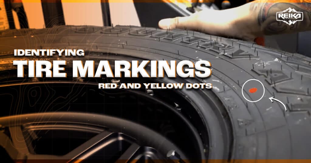 identifying tire markings. red and yellow dots on tires.